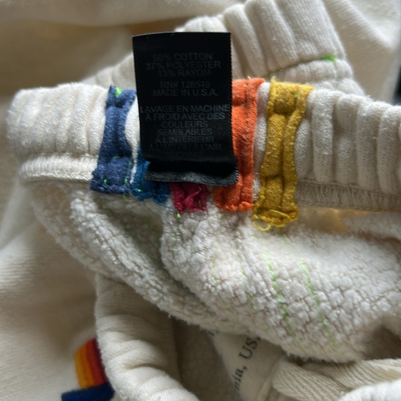 Aviator Nation Cream Pants with Rainbow Stripes - Picture 13 of 16